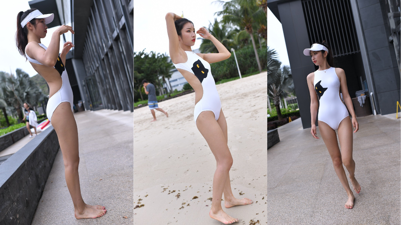 咔喳旅拍作品 第二篇：萌萌 性感可爱连体泳衣