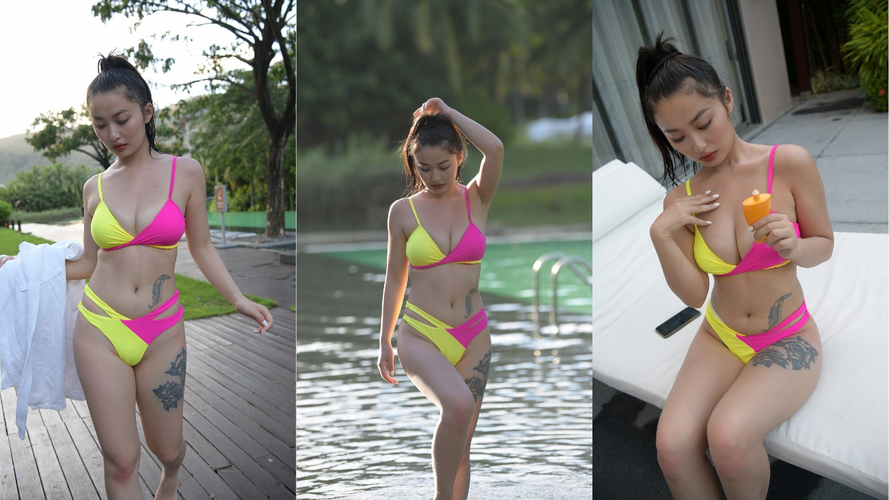 魂魂旅拍作品 第四篇：南一 性感的粉黄比基尼